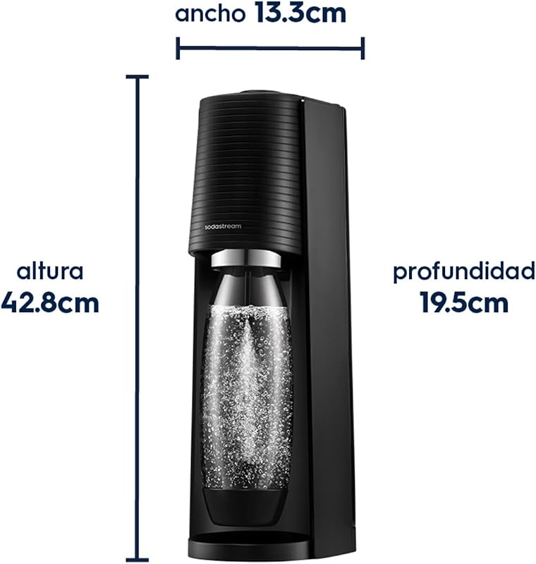 Terra – Máquina para fazer água com gás e bebidas, pretas