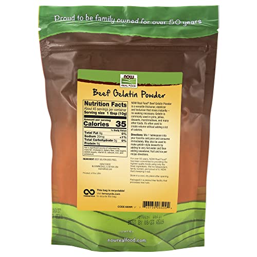 NOW Foods, Beef Gelatin Powder, Natural Thickening Agent, Source of