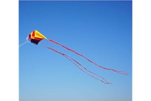 Besra Colorful Parafoil Kite with Long Tail Easy to Fly Outdoor Fun Sports for Kids & Adults