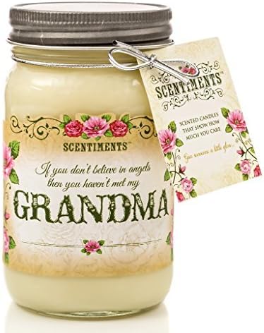 Scentiments Grandma Gift Candle Linen Scented Fragrance 16oz