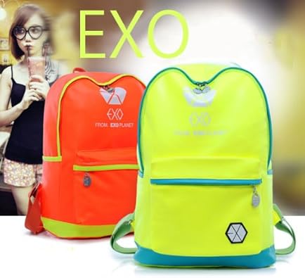 Amazon Exo 蛍光色 ロゴ入り ４タイプ 通学 Bag かばん リュックサック メンズ レディー 男女兼用リュックサック No 3 Exo メンズバッグ 財布