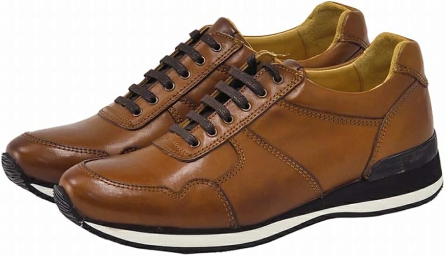 Amazon パラブーツ メンズ レザースニーカー シューズ Play プレイ オイルドレザー Lis ゴールド ナッツブラウン色 ラバーソール Paraboot パラブーツ スニーカー