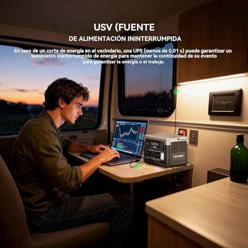 OUKITEL P1000PLUS Estación de Energía Portátil 1800W(Máxima 3600W) con Panel Solar 100W, Generador Solar con Batería LiFePO4 1024Wh, Carga Rápida de 1200 W