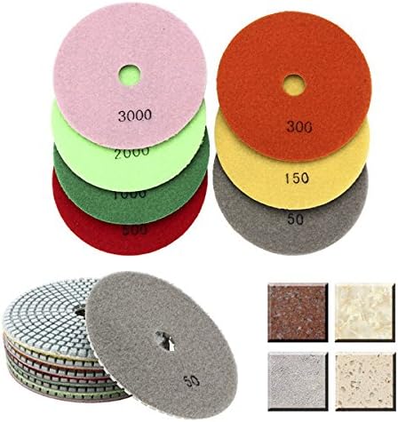 EsportsMJJ 7Pcs 5 Inch 50-3000 Grit Diamond Polishing Pad Sanding Disc For Marble Concrete Granite Glass - Image 3