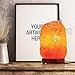Feiuruhf Himalayan Salt Rock Lamp Hand Carved Organic Crystal Salt Night Light with Genuine Neem Wood Base, Bulb and Dimmable Switch for Home Office Hotel Steam Room (Large)