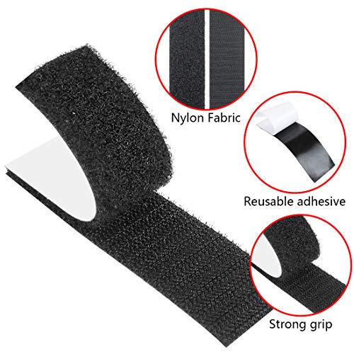 Self Adhesive Hook and Loop Tape Heavy Duty Mounting Tape Double Waterproof Indoor Outdoor 12 PCS Removable Wall Fastener Tape (3.9 x 1.2 Inchï¼‰