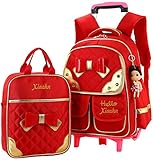 COOFIT 2Pcs School Backpack School Bag Bookbag Cute Knapsack Waterproof Dustproof Bag Rolling Backpack with Lunch Bag