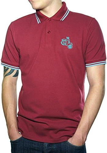 Northern Soul Vespa Scooter Embroidered Polo Shirt Men's Fashion Quality Heavyweight T-Shirt.