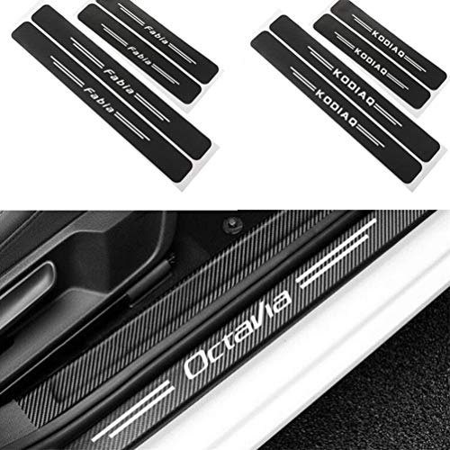 Auto Instaplijsten Beschermstrips, Scuff Guard Drempelafdekking Pedaal, voor Skoda Fabia Octavia Kodiaq Corolla… - Afbeelding 3