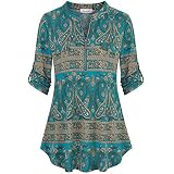 Nandashe Women's Floral Tunic Blouse – 3/4 Sleeve Casual Top For Summer & Office - View #9