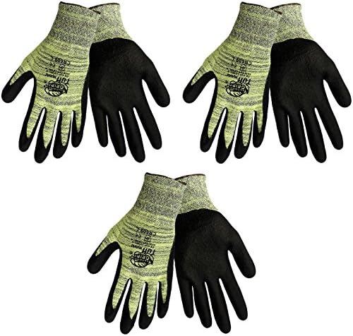 Tsunami Grip CR609 Tuff Hybrid Cut Resistant Nitrile Coated Work Glove Size XX-Large, (3 Pair Pack)