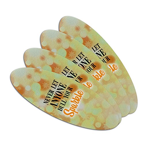 Never Let Anyone Dull Your Sparkle Double-Sided Oval Nail File Emery Board Set 4 Pack