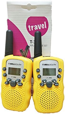 LeeKer LK-R018 Walkie Talkie for Kids 22CH LCD Display Flashlight VOX Function Two Way Radio Toys(Yellow, 1 Pair)