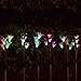 Outdoor Solar Garden Stake Lights - 2 Pack Solarmart Solar Powered Lights with 8 Lily Flower, Multi-color Changing LED Solar Stake Lights for Garden, Patio, Backyard (Purple and White)