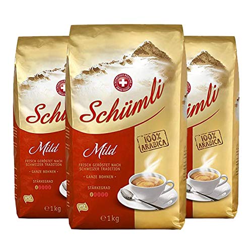 Schu?mli Mild Ganze Kaffeebohnen 1kg, 3er Pack (3 x 1000 g)