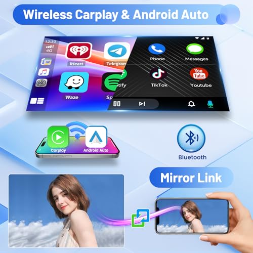 Inefala 4+64G Stereo for Seat Altea 2004-2015 Toledo 2004-2009 Android 15 with Wireless Carplay and Android Auto, 9'' Radio Screen with Bluetooth 32EQ GPS FM/RDS SWC AHD Reverse Camera