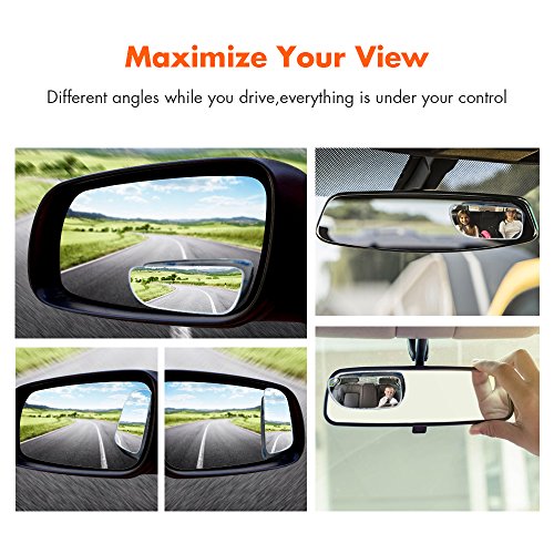 MysBiker Blind Spot Mirrors,Car Mirror Side View Blind Spot,Wide Angle Car Wing Mirror Blind Spot Stick On Side Mirror,Suitable for All Car SUV Trucks Motorcycle (4 Pack) - Thumbnail 2