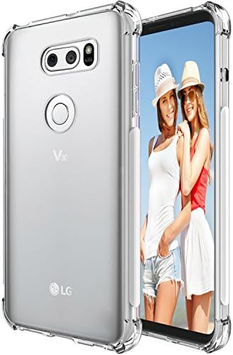LG V30/V30+ Case Clear,[Crystal Clear] [Shock Absorption] Soft TPU Bumper Slim Protective Case Cover with Raised Bezels &amp; Camera Drop Protection Phone Case for LG V30/V30+ (clear)