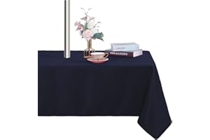 Fitable Table Cover Outdoor and Indoor Tablecloth - Washable Waterproof Wrinkle Free Table Cloth with Zipper and Umbrella Hole for Spring/Summer/Party/Picnic/BBQS/Patio Navy 60x102 inch