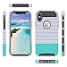 ULAK iPhone Xs Case, Dual Layer Case for iPhone X, Slim Fit Hybrid Hard PC Shell Flexible Shock Absorbing TPU Skin Protective Grip Cover for Apple iPhone X/Xs 5.8 Inch, Mint Stripes
