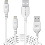 iPhone Cables RAVPower 2-Pack 3ft 6ft Apple MFi Certified Lightning Cable for iPhone X iPhone 8 8plus 7 6 6S 6 Plus, iPhone SE 5S, iPad Mini with Military Grade Fiber, 12,000+ Bend Lifespan