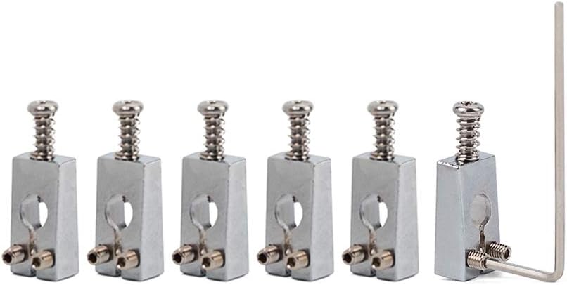 Alnicov 6 PCS For Electric Guitar Bridge Saddles Replacement Tremole Saddles Nickel - Image 4