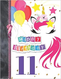Happy Birthday 11 Unicorn Party Blank Doodling Drawing Art Book
