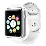 Bluetooth Smart Watch with Camera, TechFaith A1 Smart Watch for Android Smartphones (White)
