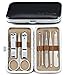 Keiby Citom Professional Stainless Steel Nail Clipper Mini Nail Tools Manicure Set of 8pcs - Grooming Kit with Beautiful Case (Black)