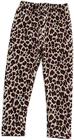 YLTkids Baby Girls Kids Winter Fleece Lined Leggings Pants Floral Trousers-Leopard-130