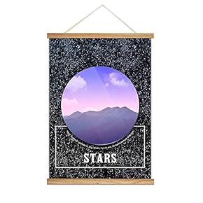 Hanging Poster Wooden Framed Beautiful Moon Theme Home Wall Canvas Prints Ready to Hang - 18"x24" inches