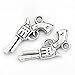 Housweety 50PCs Charm Pendants Gun Shape Silver Tone 21mmx11mm(7/8