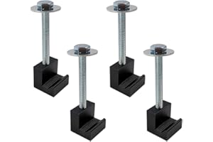 LLNSEAUTO Truck Tool Box Mounting Kit Aluminum Alloy J Hooks Pickup Universal Fit Toolbox Tie Downs Crossover with Screws and Washers (4 Packs Black)