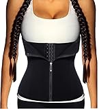 LODAY Waist Trainer, Corset Cincher Body Slimmer Shaper Tummy Control for Women (2XL(3-5 day delivery), BLACK(zip&hooks))