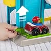 Fisher-Price-FHG50-Little-People-Helpful-Neighbors-Garage Fisher-Price Little People Toddler Playset with Spiral Race Track, Elevator and 2 Wheelies Toy Cars, Helpful Neighbor’s…
