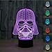 Padaday 3D Bulbing Star War Star War Darth Vader 3D Optical Illusion Desk Table Light Lamp