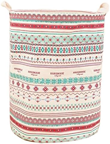 Dutch Brook Cotton Linen Folding Laundry Storage Basket Hamper with Handle