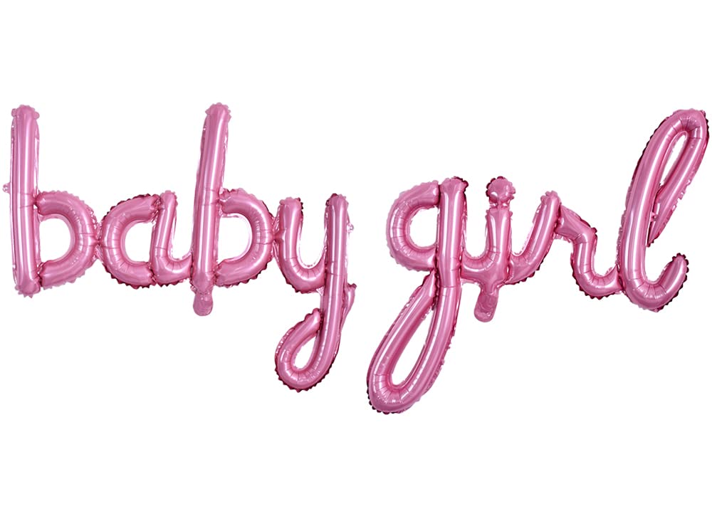 Photo 1 of TONIFUL Baby Girl Letter Balloons-16 Inch Pink Baby Girl Shower Foil Balloons Banner for Gender Reveal Party Baby Birthdays Party Decoration
