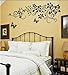 Hotportgift 9060cm Large Flower Butterfly Removable Wall Sticker Home Decor Art Decal (black)