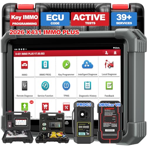 LAUNCH IMMO Plus X431 Car Diagnostic Case with All Systems Key IMMO Service 38+ Bi-Directional Active Test Obd2 with CANFD&DOIP FCA Guide V.A.G. 200+ Car 2 Years Service