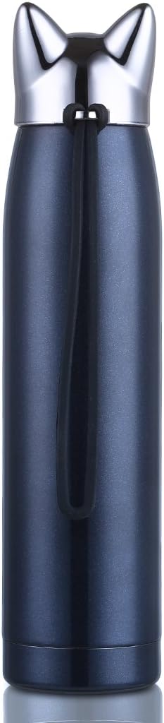 HOLD U FUN Vacuum Flask Travel Mug,Stainless Steel Thermos Coffee Tumbler,Leak-poof Insulation Water Bottle for Kids&Adult,Thermal Cup for Liquid,320ML/10.8OZ (Black)
