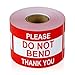 1 Roll / 300 Labels - 2 x 3 inch Do Not Bend Stickers/Do not Bend Labels