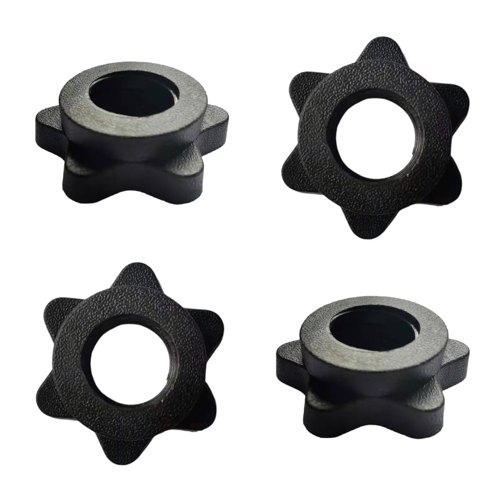 PMTFUMY 4 PCS Spin-Lock Dumbbell & Barbell Clips with Hex Nut Design ，Barbell Clips，Anti-Slip Screw Clamps for Secure Weight Lifting and Fitness Training