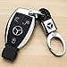 Gaocar Auto Parts 2Pcs Genuine Leather Car Logo Keychain for Mercedes-Benz Key Chain Accessories Keyring with Logo Family Present Fit Man and Woman (Mercedes-Benz)