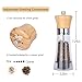 Vina Manual Salt Pepper Grinder Set of 2, Wood Top Pepper Mill and Salt Mill with Ceramic Adjustable Rotor, Chess Piece Design - Free Garlic Roller As Gift