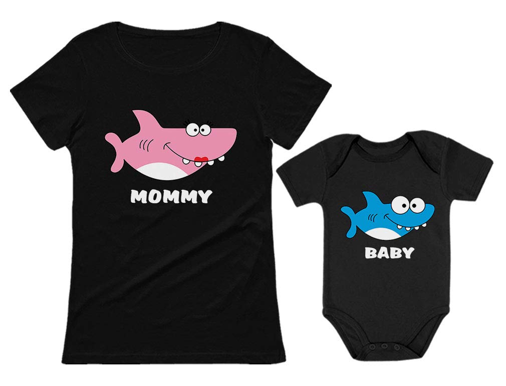Matching Shark Shirts for Mommy and Baby Set for Mother and Baby Outfits Gift