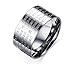 10mm Wide Stainless Steel Chinese Heart Sutra Engraved Buddhist Ring Bands for Men