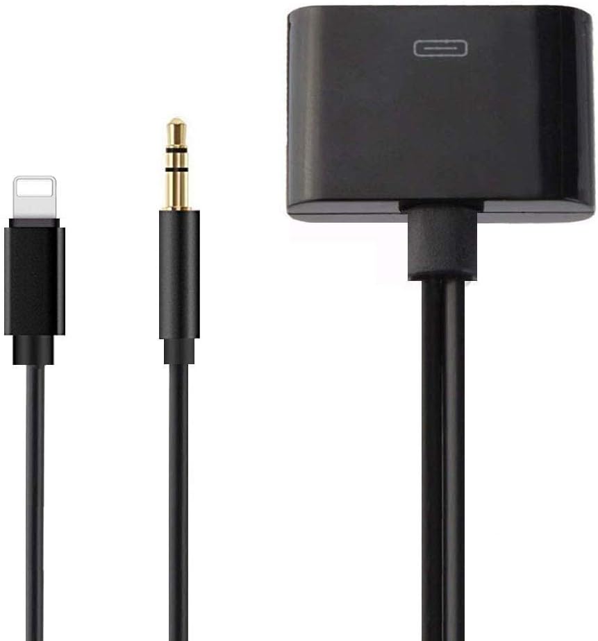 30 Pin Adapter | 8 Pin Male to 30 Pin Female | Works with Smartphones, Cars, Docking Stations and More Black- 20cm