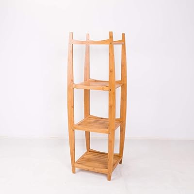 NewRidge Home Goods Natural Bamboo Tower Shelf,