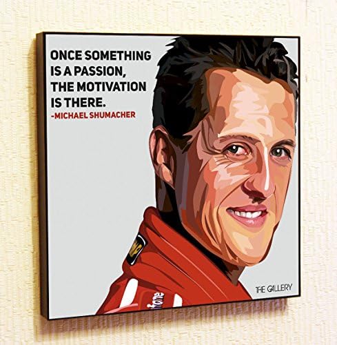Michael Schumacher F1 Formula one Ferrari Motivational Quotes Wall Decals Pop Art Gifts Portrait Framed Famous Paintings on Acrylic Canvas Poster Prints Artwork Geek Decor Wood